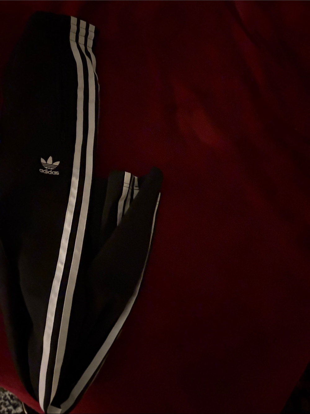 Adidas black sweatpants with White Side Stripes - Womens